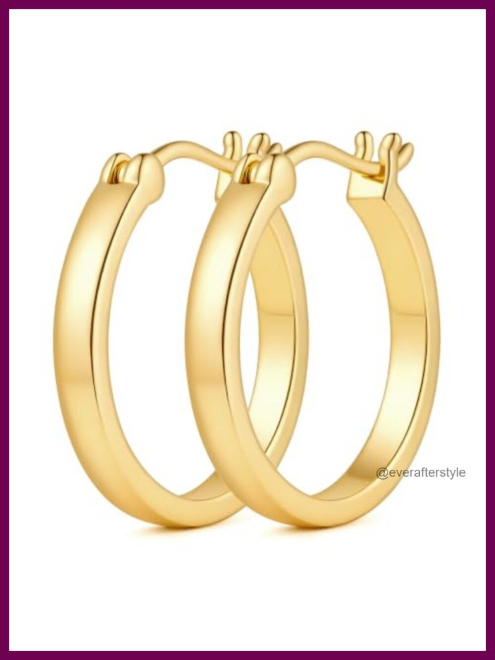 14K Gold Plated Hoop Earrings for Women - Curved Design with Radiant Finish